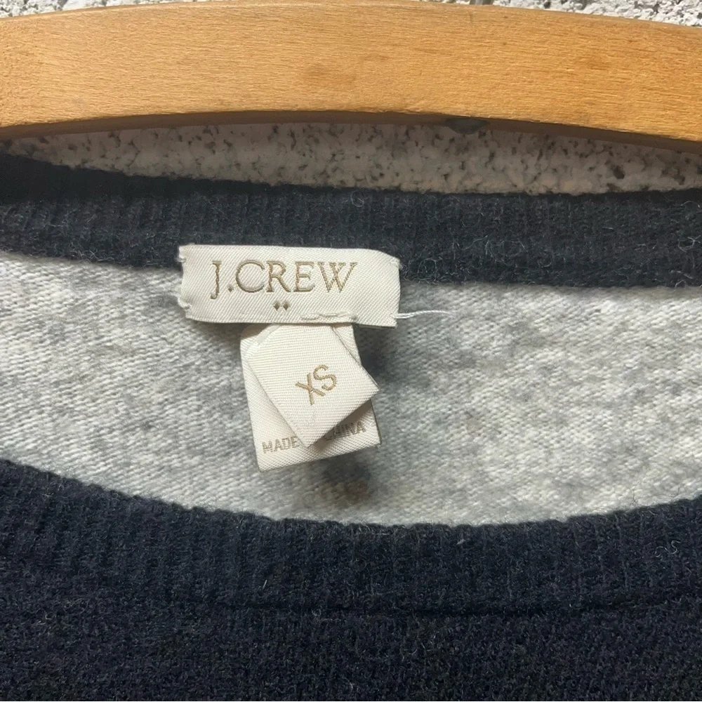 J. Crew Wool Blend Two Tone Side Button Sweater